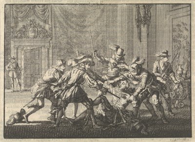 Duke of Guise Murdered in the Castle of Blois, 1588 by Jan Luyken