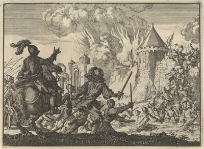 Dutch Troops Storming the Wall of Tienen, 1635 by Jan Luyken
