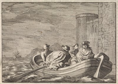 King James II Flees by Night in a Rowboat, 1688 by Jan Luyken