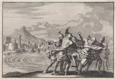 Malichus Killed on the Beach by Four Soldiers by Jan Luyken
