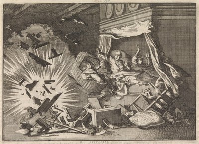 Explosion of a Bomb in a House on Ebbingestraat in Groningen, 1672 by Jan Luyken
