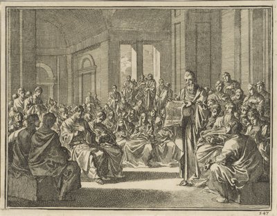 Reading of an Epistle to a Large Crowd of Christians by Jan Luyken