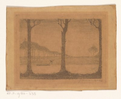 Trees Along the Canal by the Woudsterweg by Jan Mankes (signed by artist)