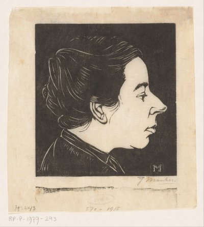 Portrait of Anne Zernike by Jan Mankes (signed by artist)