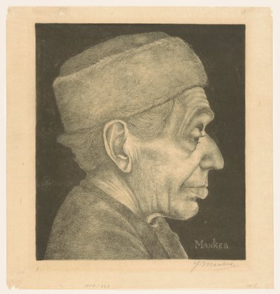 Portrait of Douwe with Cap by Jan Mankes (signed by artist)