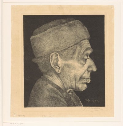 Portrait of Douwe with Cap by Jan Mankes (signed by artist)