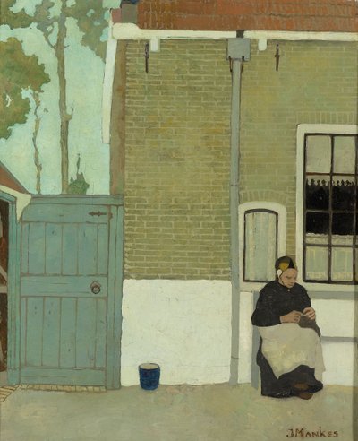 Woman in Front of Her House by Jan Mankes