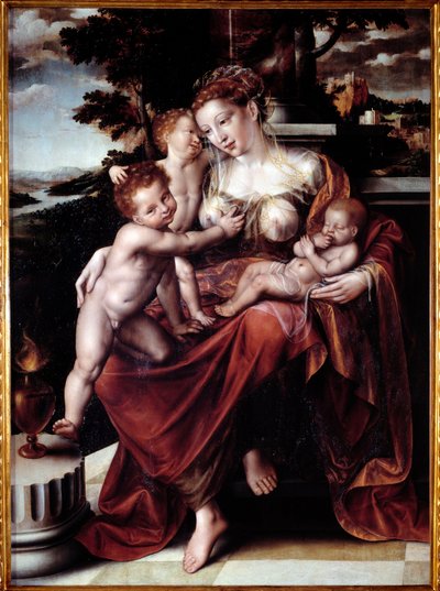 Allegory of Charity by Jan Metsys (1509-1575) by Jan Massys or Metsys
