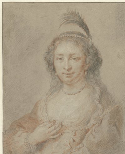 Portrait of Sara van Baerle, Wife of Philips van Dorp by Jan Maurits Quinkhard