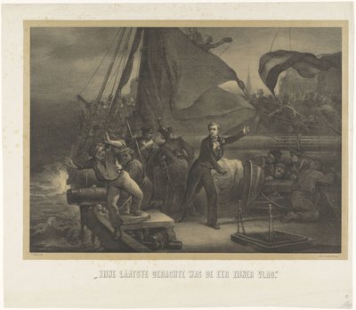 Jan van Speijk About to Throw the Fuse into the Hold, 1831 by Jan Mesker