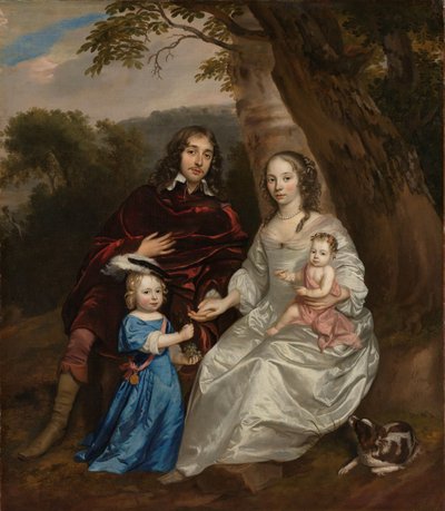 Govert van Slingelandt (1623-90), Lord of Dubbeldam. With his first wife Christina van Beveren and their two sons by Jan Mijtens