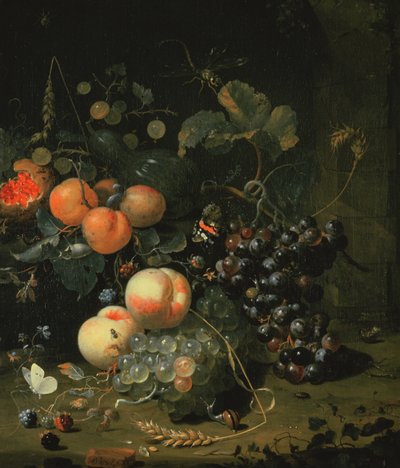 Still Life with Fruit and Flowers by Jan Mortel