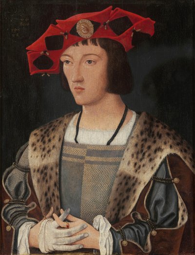 Portrait of a Man Putting On a Glove by Jan Mostaert