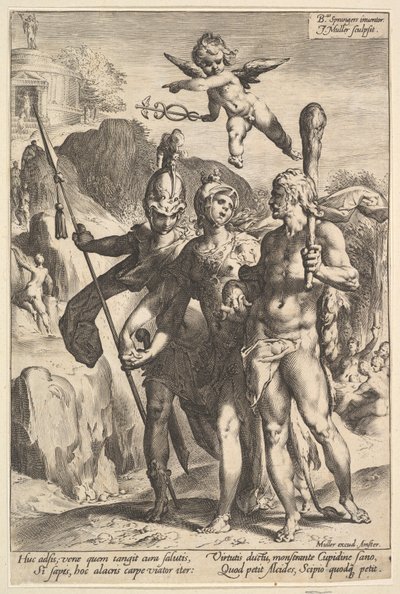 Hercules Being Shown the Mountainous Road to the Temple of Immortal Fame by Jan Muller