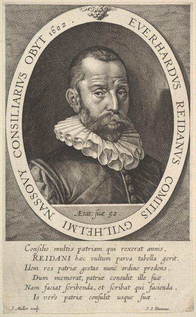 Portrait of Everhard van Reyd, Councillor of William, Prince of Orange, 1602 by Jan Muller