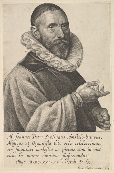 Portrait of Jan Pietersz Sweelinck, Organist & Musician in Amsterdam by Jan Muller