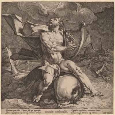Arion on a Dolphin by Jan Muller, after Cornelis Cornelisz van Haarlem