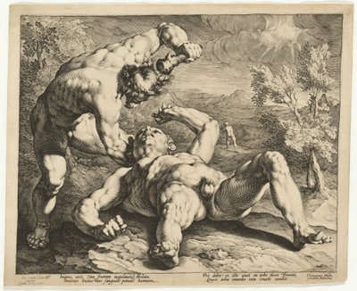 Cain Killing Abel by Jan Muller, after Cornelis Cornelisz van Haarlem