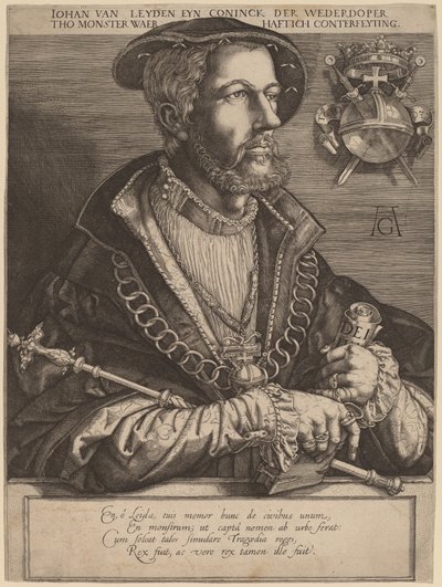 Johan van Leyden (Jan Beukels) by Jan Muller after Heinrich Aldegrever
