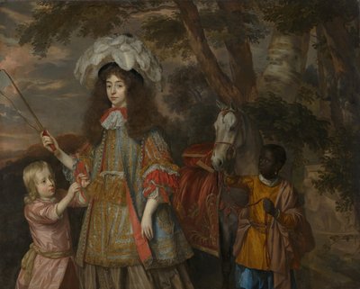 Portrait of Maria of Orange with Hendrik van Zuijlestein and a Servant, 1665 by Jan Mytens or Mijtens