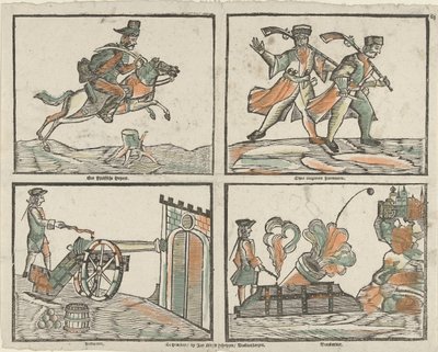 Four Scenes with Soldiers (title on object) by Jan Nieuwenhuyzen