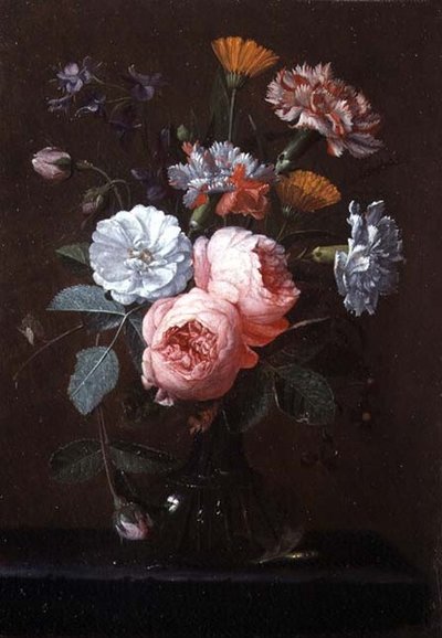 Still Life of Roses, Carnations and Other Flowers by Jan Pauwel Gillemans the Younger