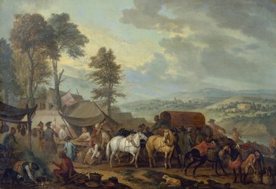 Piedmontese Soldiers in an Italian Village by Jan Peeter Verdussen