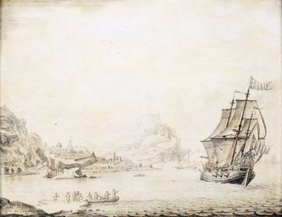 A British Ship off the Coast of Satalia, Turkey, 1677 by Jan Peeters