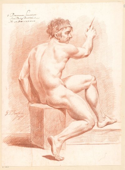 Seated Male Nude, Seen from the Back (2nd Prize 1789) by Jan Philip Reuthel jr.