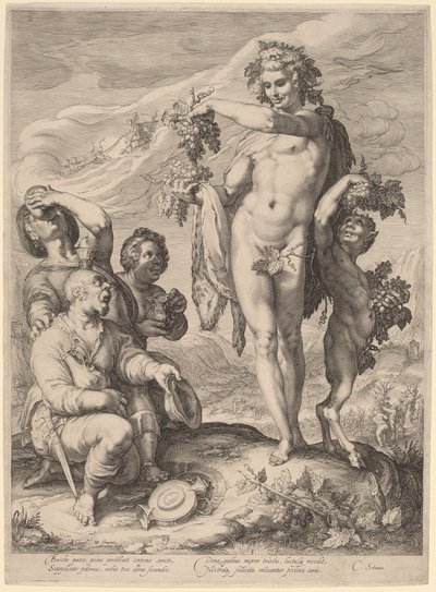The Cult of Bacchus by Jan Pietersz Saenredam, after Hendrik Goltzius