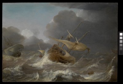Dutch Ships in a Gale, c.1620 by Jan Porcellis