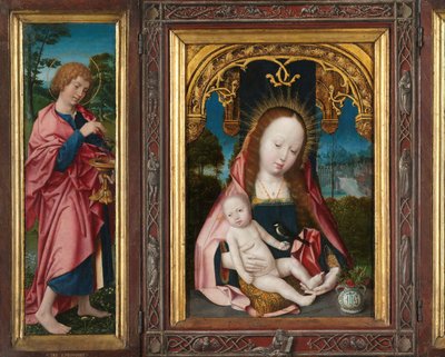 Triptych with Virgin and Child, Saint John the Evangelist (left wing) and Mary Magdalene (right wing) by Jan Provoost