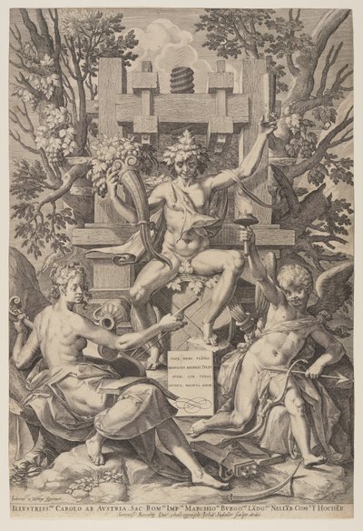 Bacchus Seated on a Barrel by Jan Sadeler I