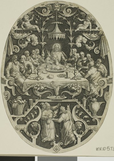 Last Supper, from Passion of Christ by Jan Sadeler I
