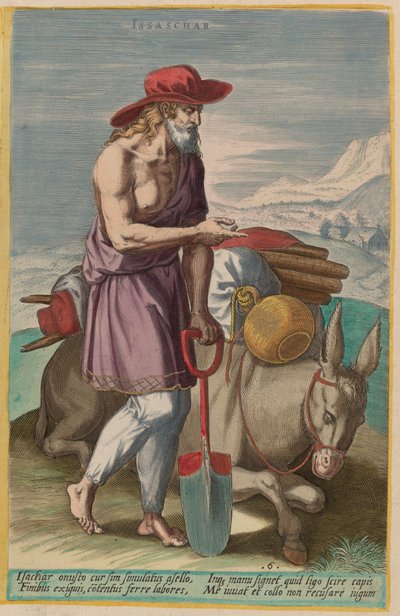 Issachar by Jan Sadeler I after Crispen van den Broecke