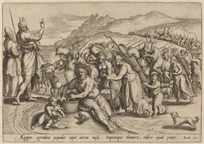 The Exodus from Egypt by Jan Sadeler I, after Maarten van Cleef
