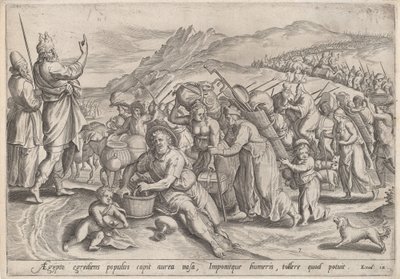 The Exodus from Egypt by Jan Sadeler I, after Maarten van Cleef