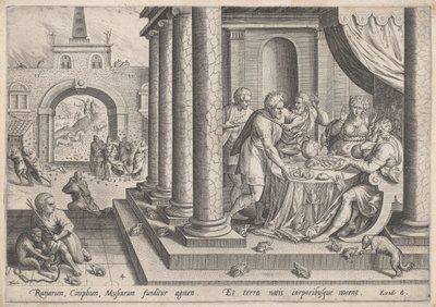 The Plague of Frogs by Jan Sadeler I, after Maarten van Cleef