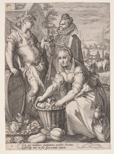 Autumn (Harvesting and Wine Tasting), from The Four Seasons by Jan Saenredam