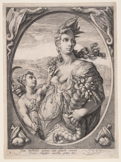 Ceres, from Three Pagan Gods or Goddesses by Jan Saenredam