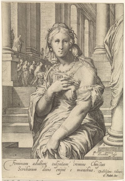The Adulterous Woman (series title: Famous Women from the New Testament) by Jan Saenredam