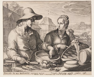Farmer and His Wife at Market by Jan Saenredam