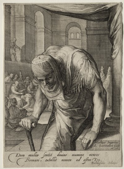 Heroines of the New Testament: The Crippled Woman Healed by Christ by Jan Saenredam