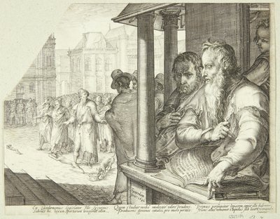 Lycurgus Philosophizes on the Relationship Between Good and Evil by Jan Saenredam