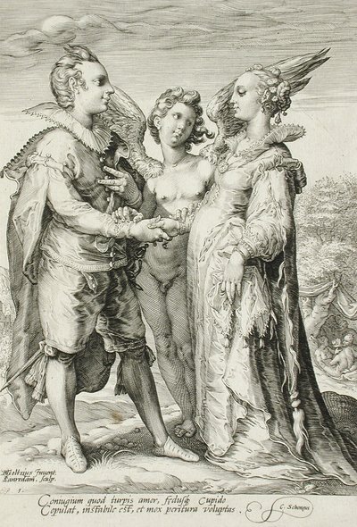 Marriage for Pleasure, Plate 1 of The Marriage Trilogy, c.1594 by Jan Saenredam