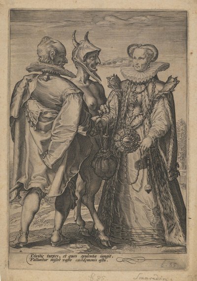 Marriage for Wealth Officiated by the Devil by Jan Saenredam