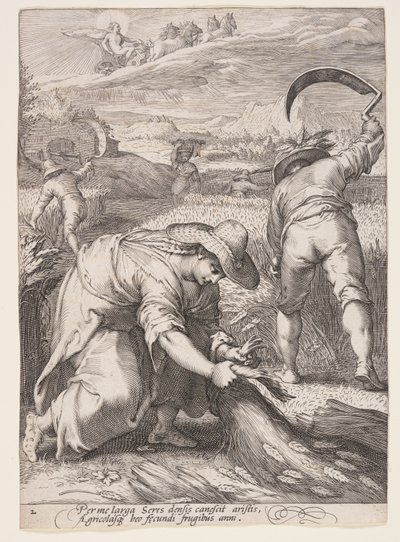 Summer (Peasants Harvesting Wheat), from The Four Seasons by Jan Saenredam