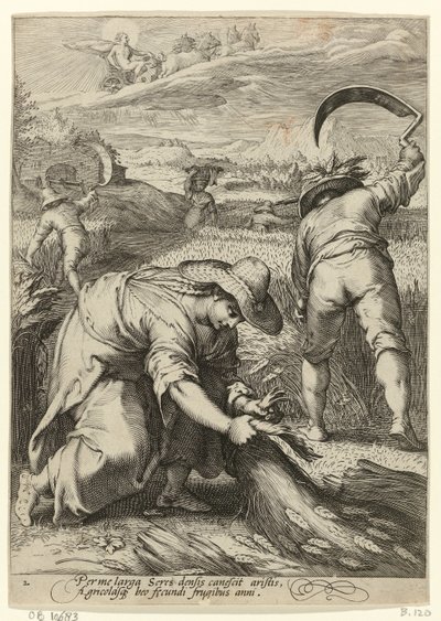 Summer (Harvesting Farmers) (Four Seasons series) by Jan Saenredam