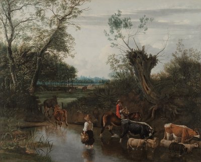 Peasants Crossing a Stream by Jan Siberechts