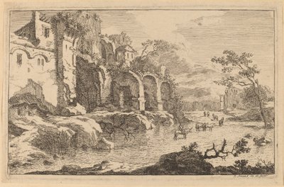 Building in Ruins at the Side of a River by Jan Smees